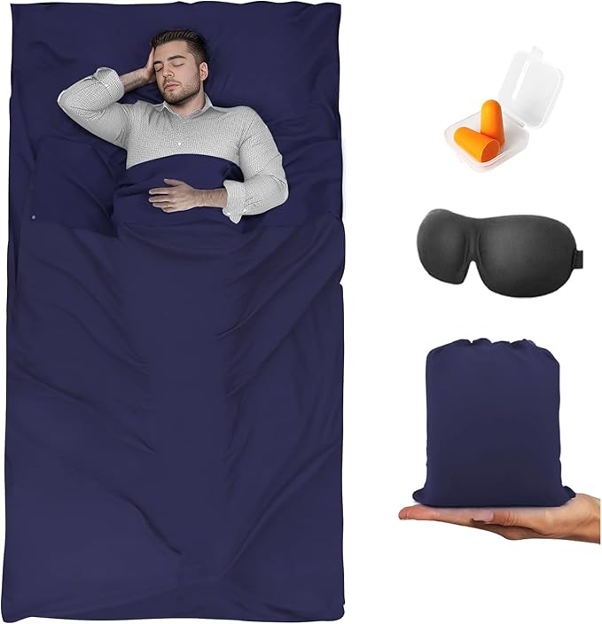Sleeping Bag Liner, Travel Sheet & Adult Sleep Sack, Camping Sheets Travel by BREENHILL