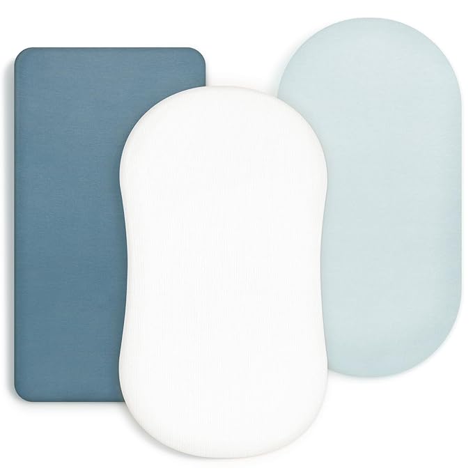 GRSSDER Stretchy Ultra Soft Fitted Bassinet Sheet 3 Pack, Universal Fit by BUYNOW