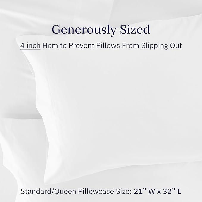 CALIFORNIA DESIGN DEN Luxuriously Soft Hotel Quality 600 Thread Count, 100% - Image 4
