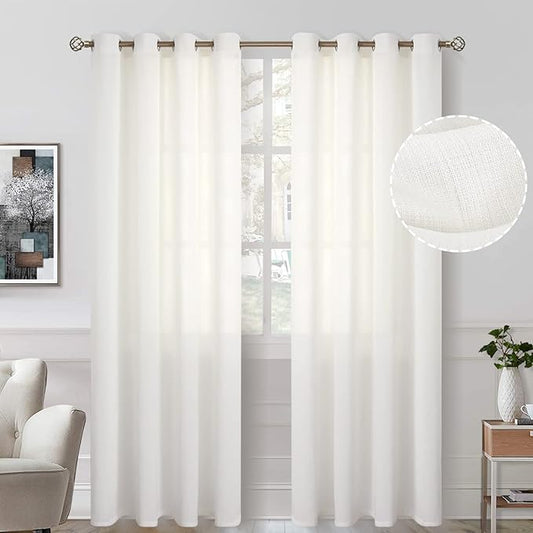 BGment Cream Sheer Curtains 84 inches Long by BGment
