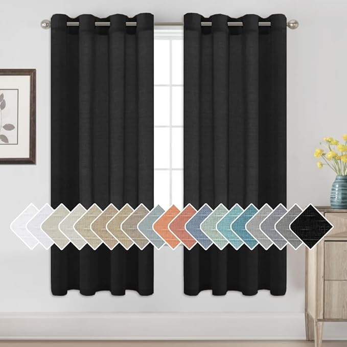 H.VERSAILTEX Linen Curtains Natural Blended Curtain Panels by HVERSAILTEX