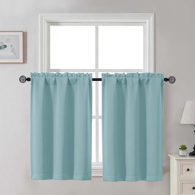 Gwine Kitchen Curtains for Small Window Treatment, Light Filtering Short Cafe by Gwine