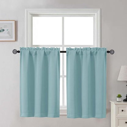 Gwine Kitchen Curtains for Small Window Treatment, Light Filtering Short Cafe by Gwine