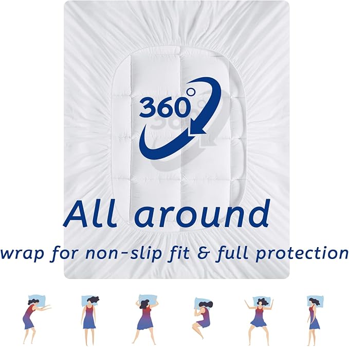 King Size Mattress Topper for Back Pain, Cooling Extra Thick Mattress Pad Cover - Image 6