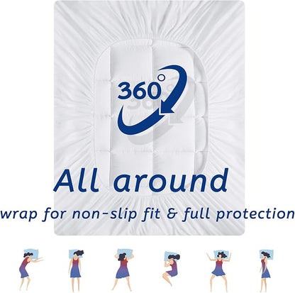 Full Size Mattress Topper for Back Pain, Cooling Extra Thick Mattress Pad Cover - Image 6