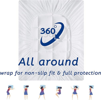 Queen Size Mattress Topper for Back Pain, Cooling Extra Thick Mattress Pad Cover - Image 6