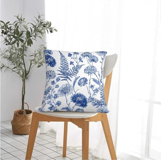 Throw Pillow Covers 18x18 Set of 2, Summer Floral Cushion Covers, Decorative - Image 2