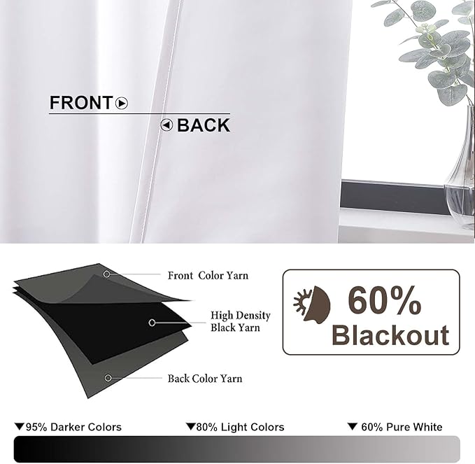 Gwine Short Curtains for Bedroom 45 Inches Long, Short Half Window Kitchen - Image 2