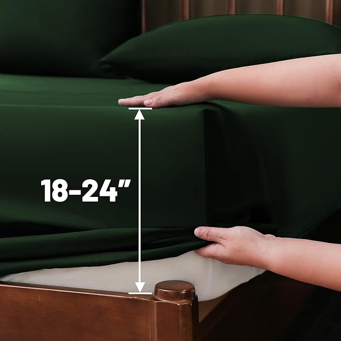 Extra Deep Pocket California King Sheets 18-24 Inch 100% Egyptian Cotton 1000 - Image 5
