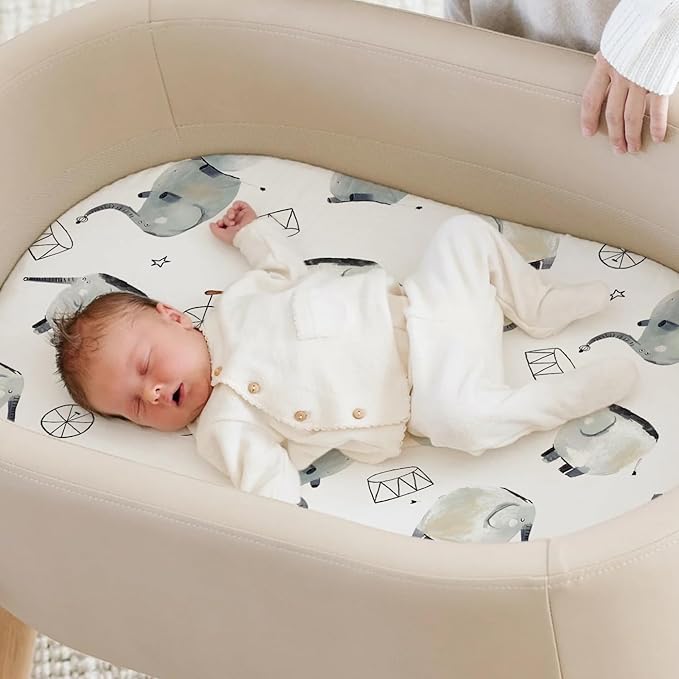 Stretchy Ultra Soft Fitted Bassinet Sheets Set 3 Pack, Universal Fit - Image 3