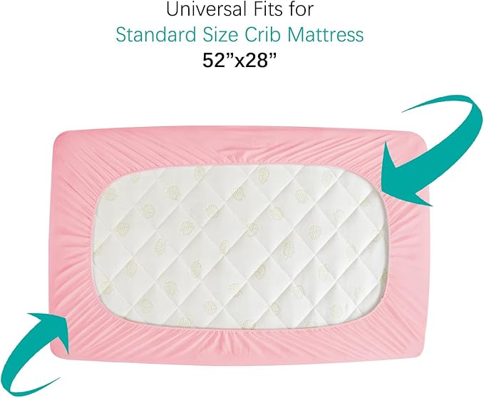Crib Mattress Protector Waterproof Crib Sheets Fitted 2 Pack Toddler Mattress - Image 2
