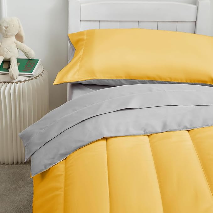 UOZZI BEDDING Yellow 4 Pieces Toddler Bedding Set Ultra Soft and Breathable - Image 5