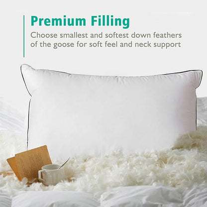 APSMILE Organic Feather Down Pillows Set of 2, Standard Size Bed Pillows - Image 6