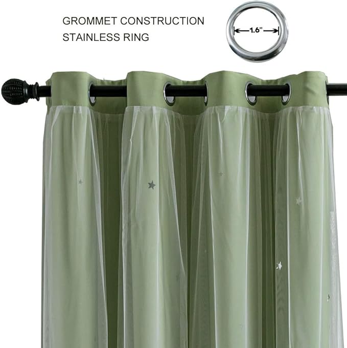 FANLI 2 Panels Star Blackout Curtains - Image 2
