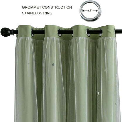 FANLI 2 Panels Star Blackout Curtains - Image 2