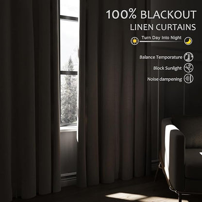 Light Brown Blackout Curtains 84 Inch Long - Image 2