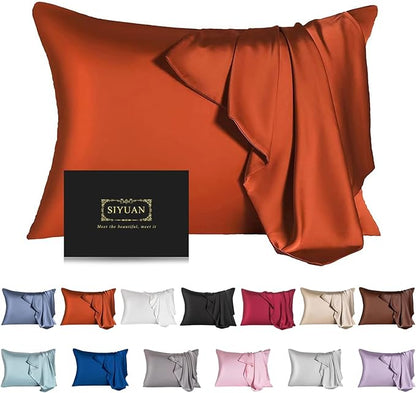 Mulberry Silk Pillowcase for Hair and Skin, Standard Size Cooling Silk Pillow by SIYUAN