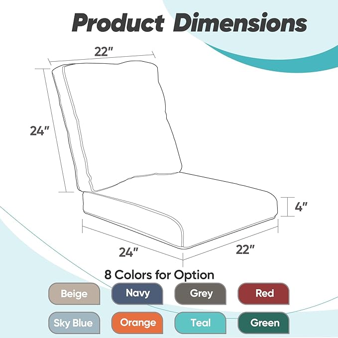 Rilyson Patio Cushions for Outdoor Furniture - Image 5