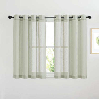 NICETOWN Sheer Linen Burlab Curtains & Drapes, Grommet Top Casual by NICETOWN
