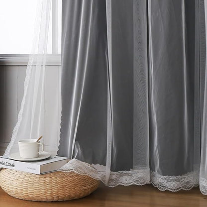 Cute Blackout Curtains with Sheer Overlay - Image 4