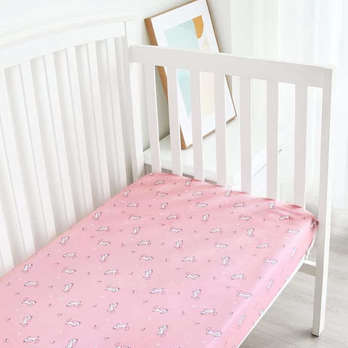 Girl Crib Sheets 4-Pack, Fitted Sheets 52'' x 28'' - Image 7