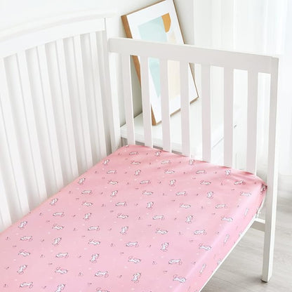 Girl Crib Sheets 4-Pack, Fitted Sheets 52'' x 28'' - Image 7