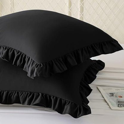 KKJIAF Ruffle Pillow Cases 24x24 Inches, Microfiber Wrinkle Resistant Pillow - Image 2
