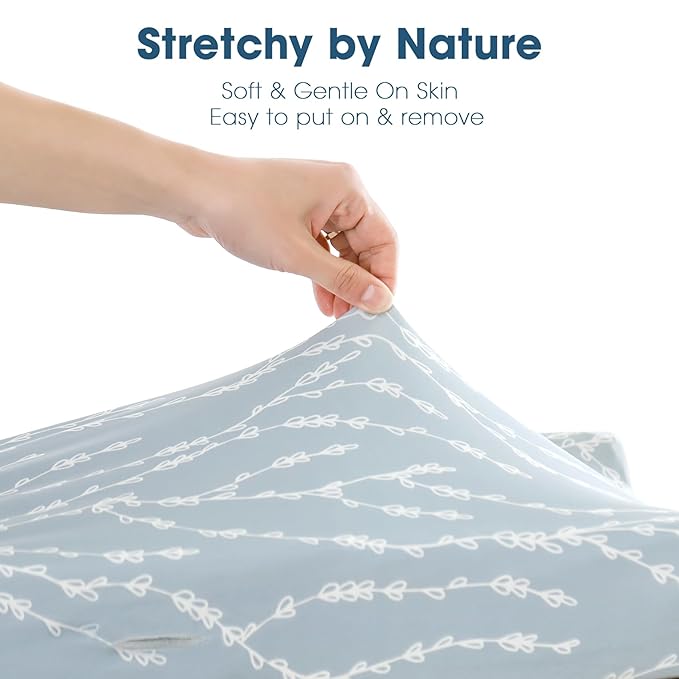 GRSSDER Stretch Ultra Soft Jersey Knit Changing Pad Cover Set 2 Pack, Change - Image 6