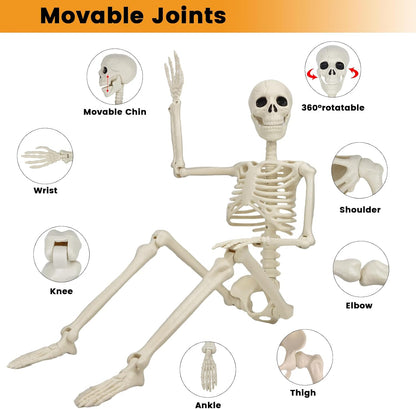 2 Pack 36'' Skeletons Halloween Decorations Outdoor: 3 FT Posable Skeletons