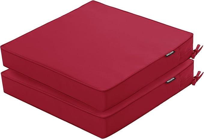 Outdoor Chair Cushions 24 x 24 Inch Waterproof Patio Chair Cushions by COMCAVER