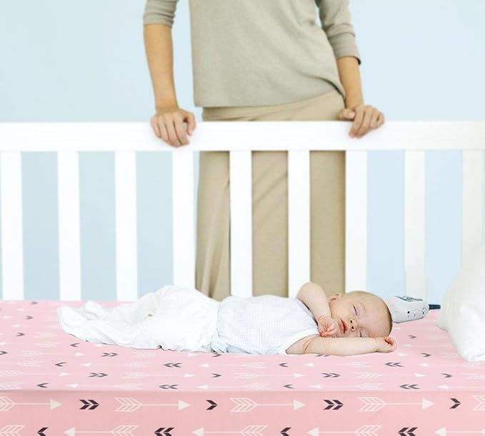 Stretchy Fitted Pack n Play Playard Sheet Set BROLEX 2 Pack Portable Mini Crib - Image 8