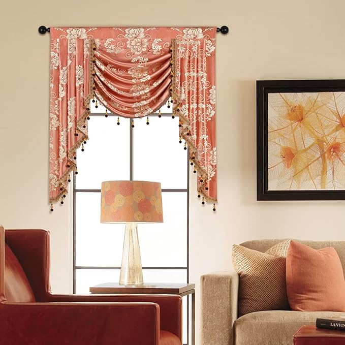 ELKCA European Style Jacquard Single Swag Waterfall Valance - Image 7