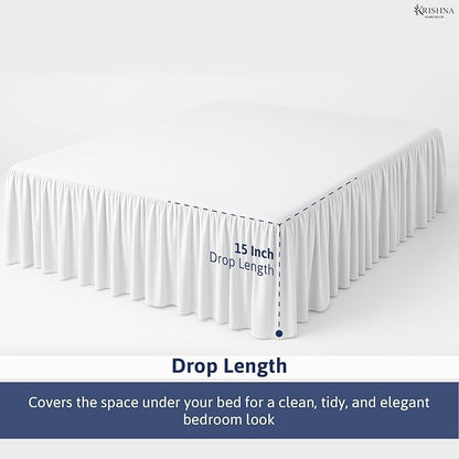 KRISHNA Ruffled Bed Skirt with Split Corners King, 100% Microfiber Hotel Quality - Image 4