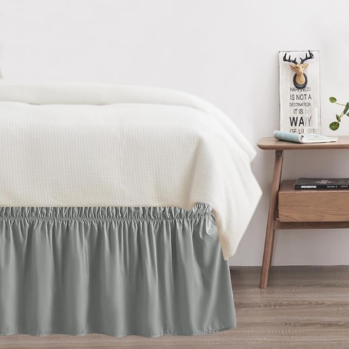 King Bed Skirt, Elastic Wrap Around Bed Skirt King Size, Bed Skirts - Image 7