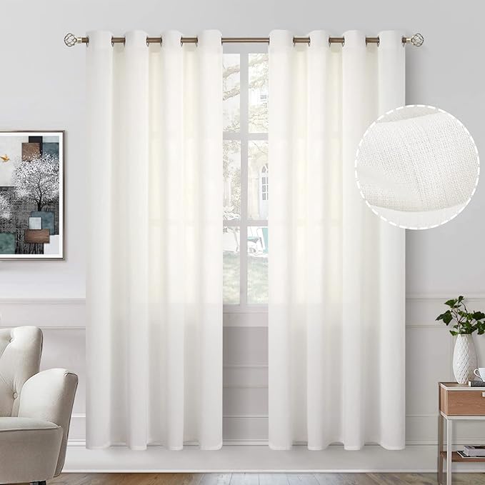BGment Cream Semi Sheer Curtains 72 inches Long by BGment
