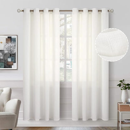 BGment Cream Semi Sheer Curtains 72 inches Long by BGment