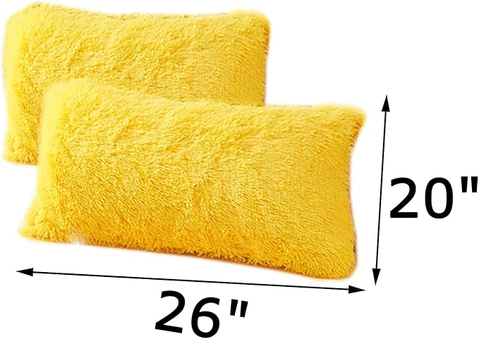 MorroMorn Decorative Pillows Covers, 2 Packs Faux Fur Pillow Cases Standard Size - Image 2