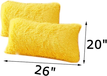 MorroMorn Decorative Pillows Covers, 2 Packs Faux Fur Pillow Cases Standard Size - Image 2