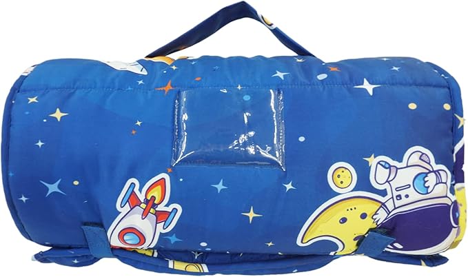 Toddler Nap Mat with Removable Pillow and Minky Blanket, Soft Rolled Napping - Image 7