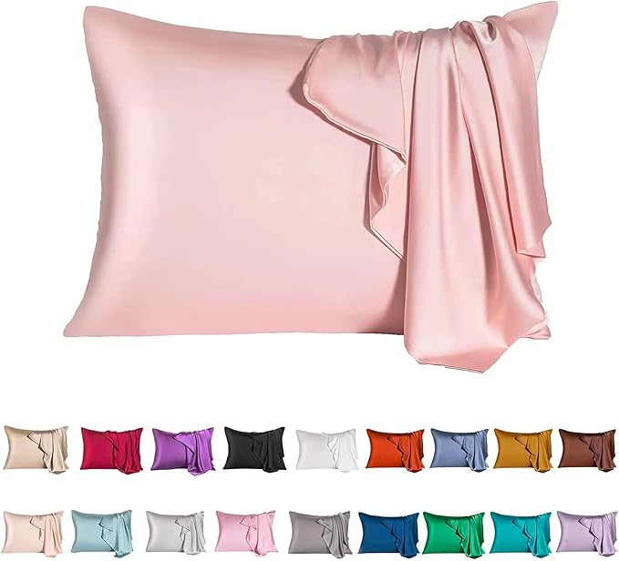 Mulberry Silk Pillowcase for Hair and Skin, Standard Size Cooling Silk Pillow by SIYUAN