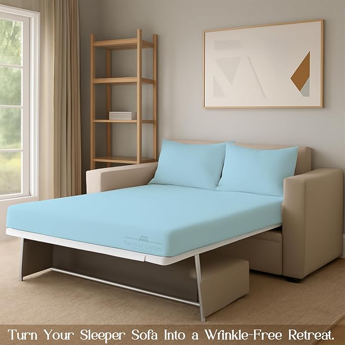 Sleeper Sofa 4 Piece Bed Sheet Set Premium Quality 100% Cotton 500 Thread Count - Image 7