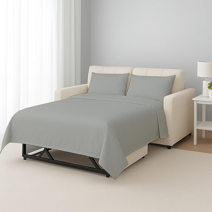 Luxury Queen Sleeper Sofa Bed Sheet Set, 100% Egyptian Cotton, 338 Thread Count by SHREEM+LINEN