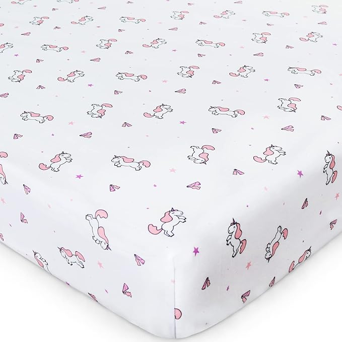 Girl Crib Sheets 4-Pack, Fitted Sheets 52'' x 28'' - Image 3