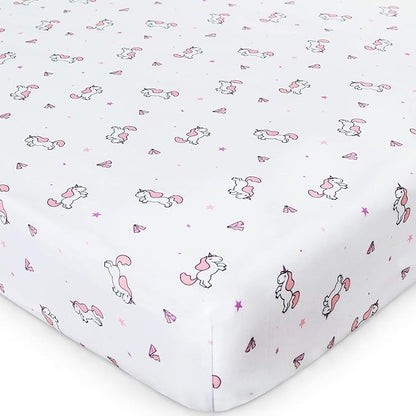 Girl Crib Sheets 4-Pack, Fitted Sheets 52'' x 28'' - Image 3