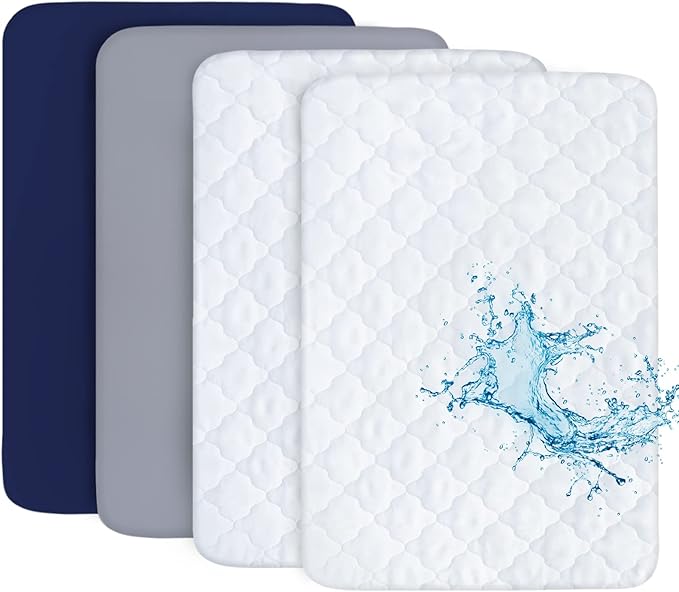 Pack and Play Sheets and Waterproof Pack n Play Mattress Protector Pad Cover 4 by Bilobanbabybedding