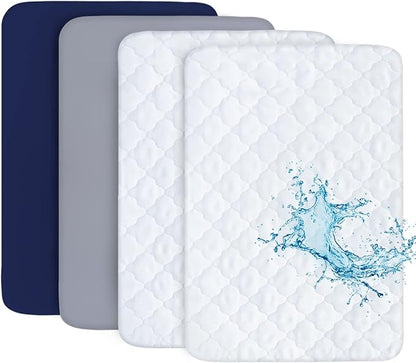 Pack and Play Sheets and Waterproof Pack n Play Mattress Protector Pad Cover 4 by Bilobanbabybedding