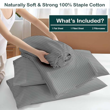 NON Sticky cotton Queen Size Sleeper Sofa Sheets, 4 Piece Egyptian Cotton Bed - Image 3