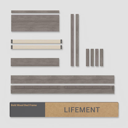 lifement queen bed frame with headboard signature wood on a desk or shelf