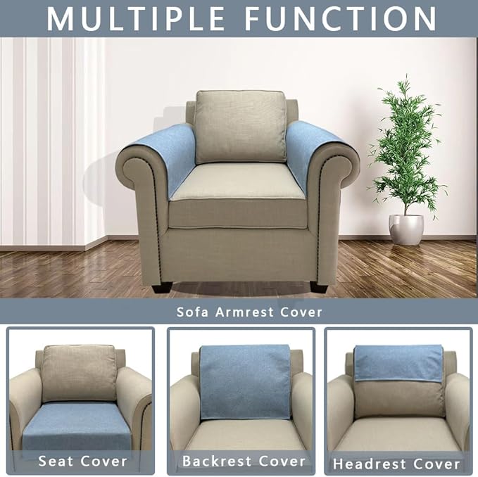 Couch Arm Covers, Anti-Slip Sofa Armrest Cover - Image 4