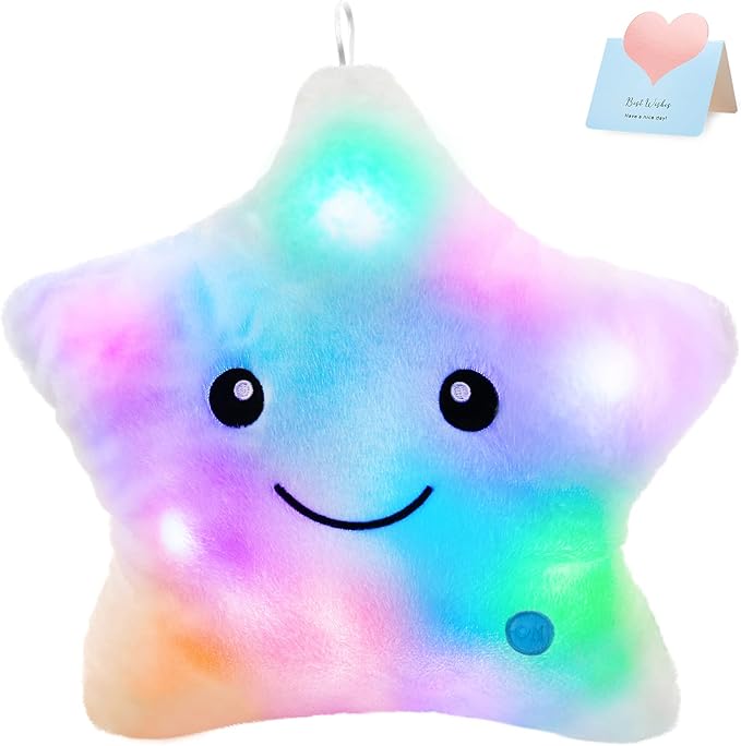 WEWILL 13'' Creative Twinkle Star Glowing LED Night Light Plush Pillows Light by WEWILL
